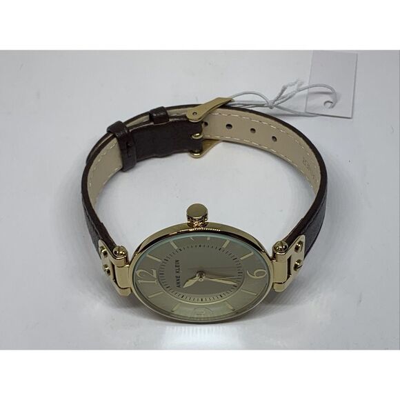 Anne Klein 10/9168 Women's Black Leather Band Analog Dial Quartz Watch WAT169 - Picture 8 of 12